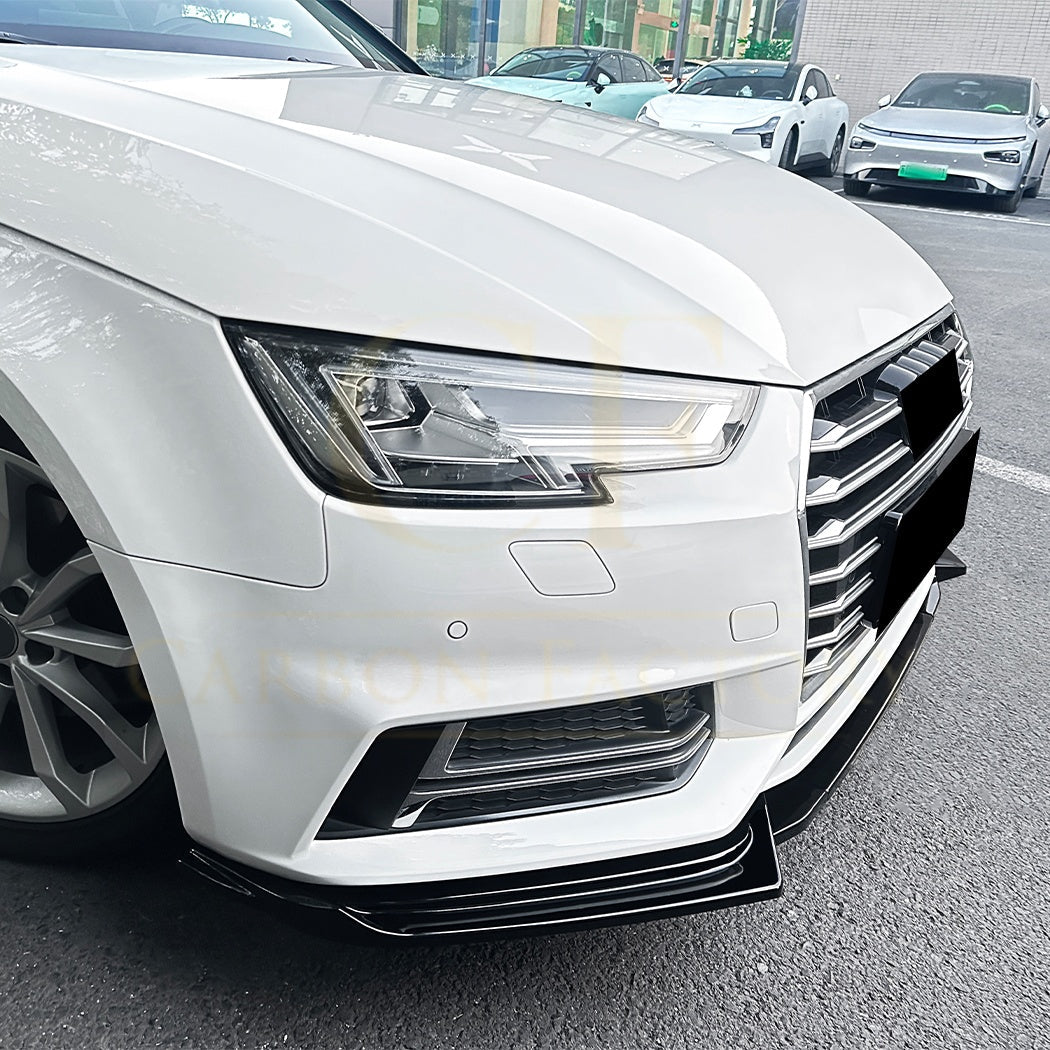 V Style Gloss Black Front Splitter for Audi A4 B9 S Line & S4 17-19