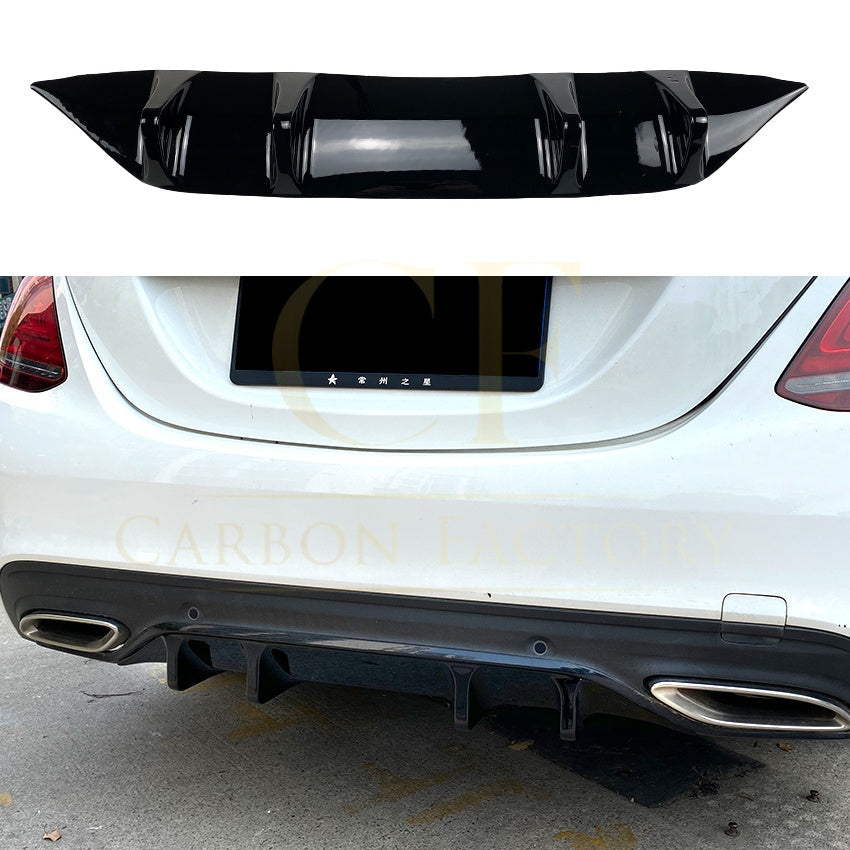 Gloss Black Rear Diffuser Extension for Mercedes Benz W205 C Class & C63 Saloon 15-21