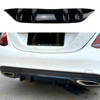 Gloss Black Rear Diffuser Extension for Mercedes Benz W205 C Class & C63 Saloon 15-21