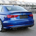 V Style Gloss Black Diffuser for Audi S3 8V Saloon 13-16