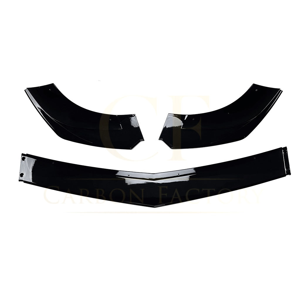 V Style Gloss Black Front Splitter for Mercedes Benz W204 C Class AMG Model 11-14