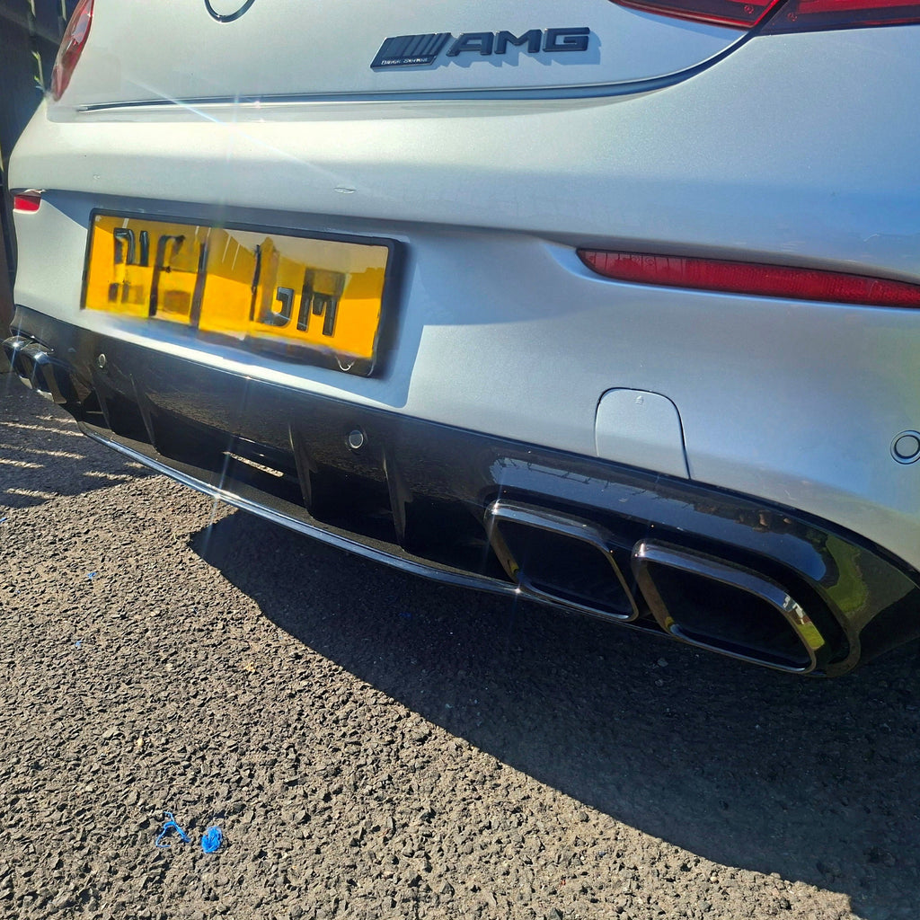 A Style Gloss Black Rear Diffuser & Exhaust Tips for Mercedes Benz W205 C Class & C63 Coupe 15-21