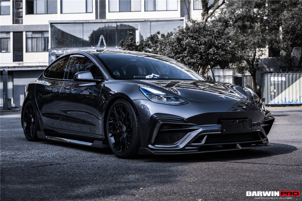 DARWINPRO - TESLA MODEL 3 IMP PERFORMANCE PARTIAL CARBON FIBER FRONT BUMPER
