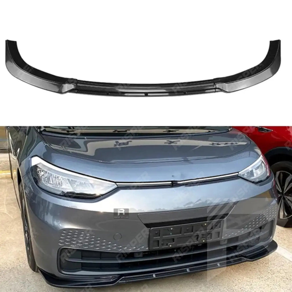 3 Piece Front Splitter In Gloss Black For Volkswagen ID.3 2019-2022