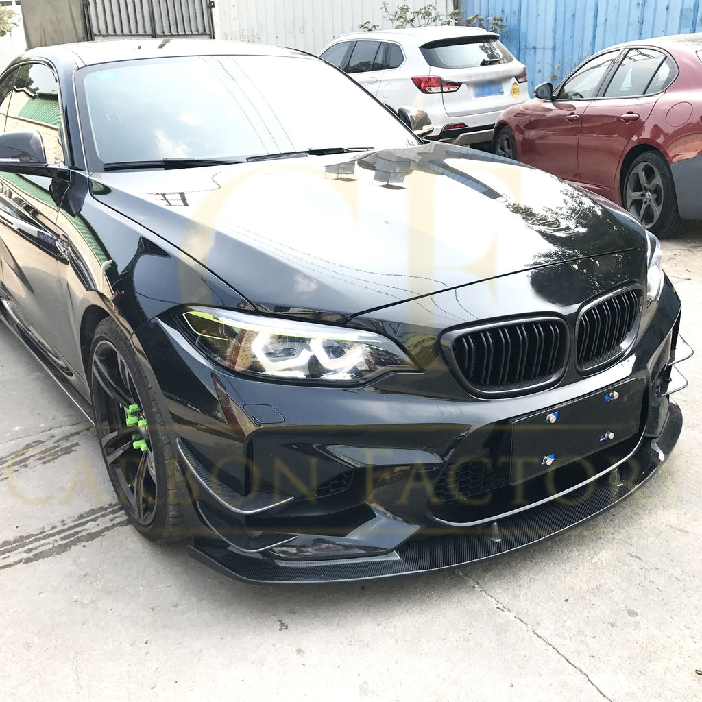 3D Style Carbon Fibre Front Splitter for BMW F87 M2 OG 16-18