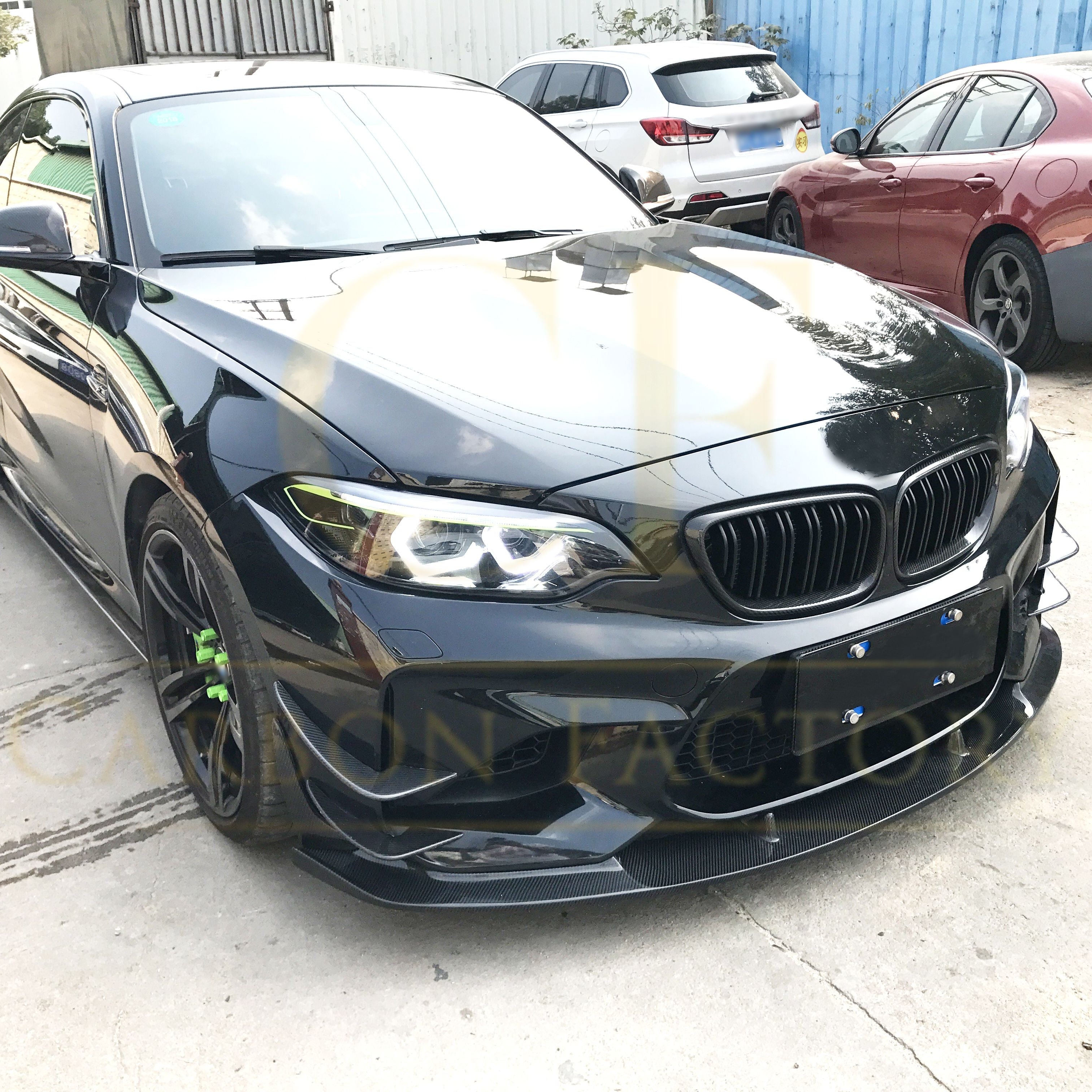 3D Style Carbon Fibre Front Splitter for BMW F87 M2 OG 16-18