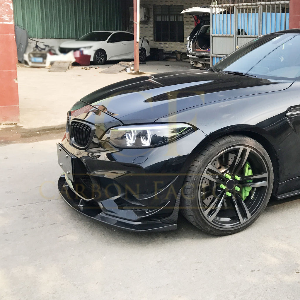 3D Style Carbon Fibre Front Splitter for BMW F87 M2 OG 16-18