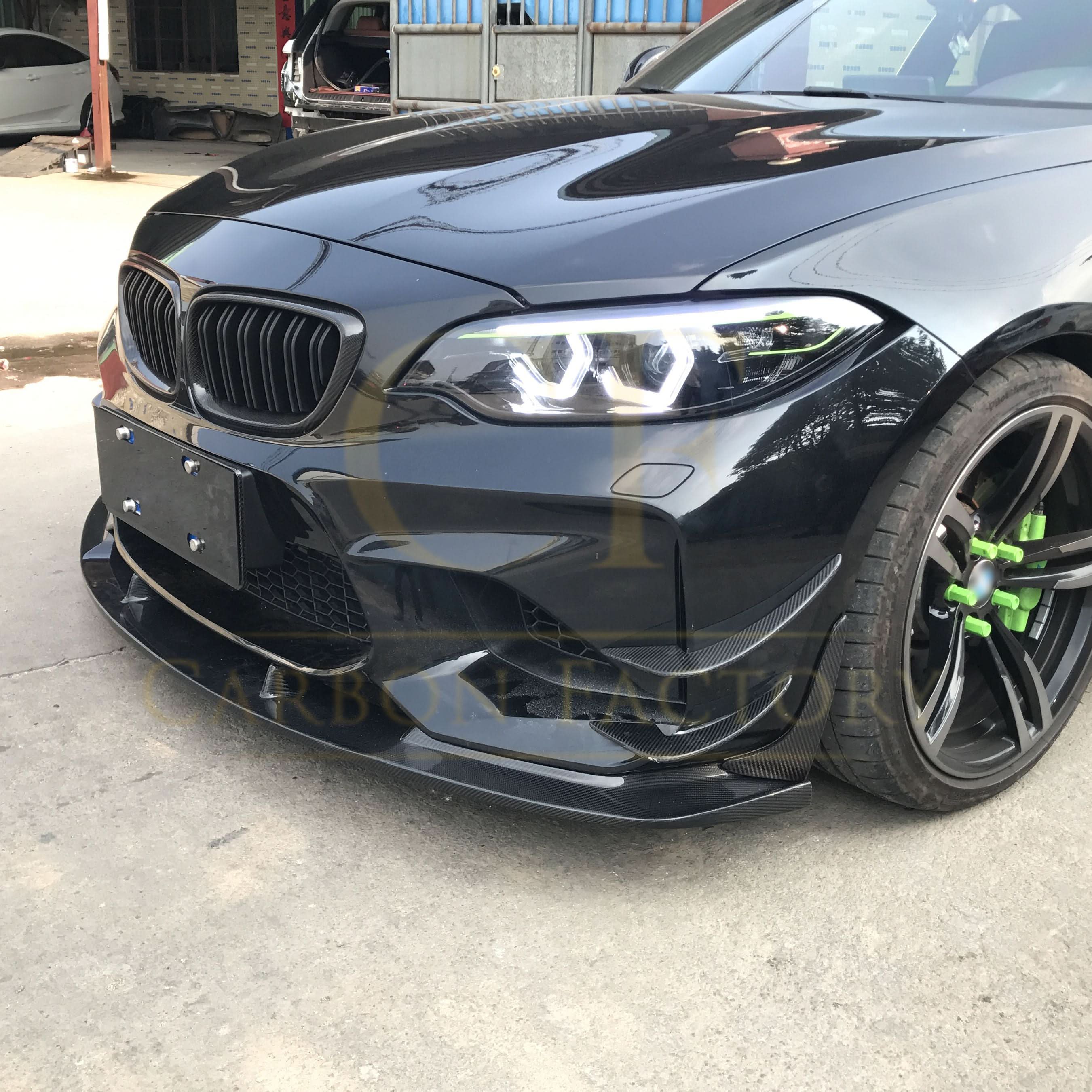 3D Style Carbon Fibre Front Splitter for BMW F87 M2 OG 16-18