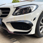 Gloss Black Front Canards (6 pcs) for Mercedes Benz W205 C Class 15-18