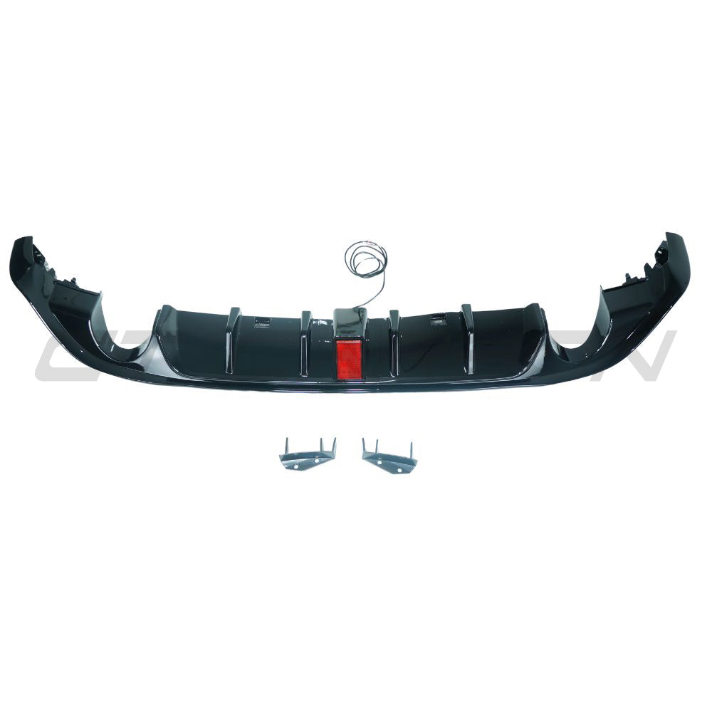 VOLKSWAGEN GOLF GTI/GTD MK7/7.5 2017-2020 GLOSS BLACK DIFFUSER WITH LED LIGHT