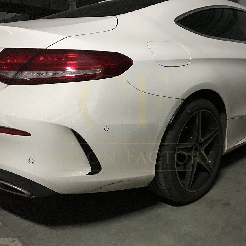 Gloss Black Rear Bumper Trims for Mercedes Benz W205 C Class Coupe 15-21