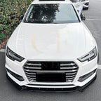 V Style Gloss Black Front Splitter for Audi A4 B9 S Line & S4 17-19