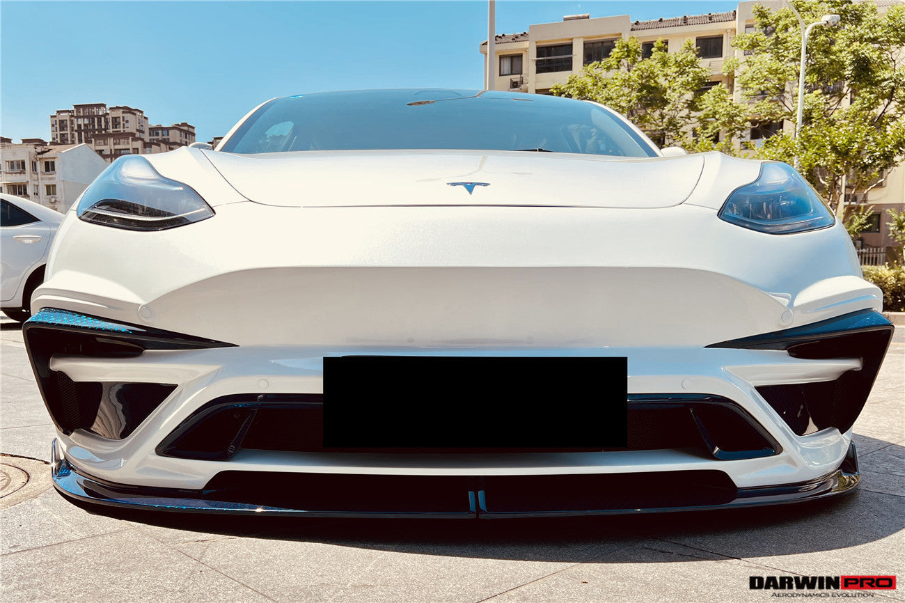 DARWINPRO - TESLA MODEL 3 IMP PERFORMANCE PARTIAL CARBON FIBER FRONT BUMPER