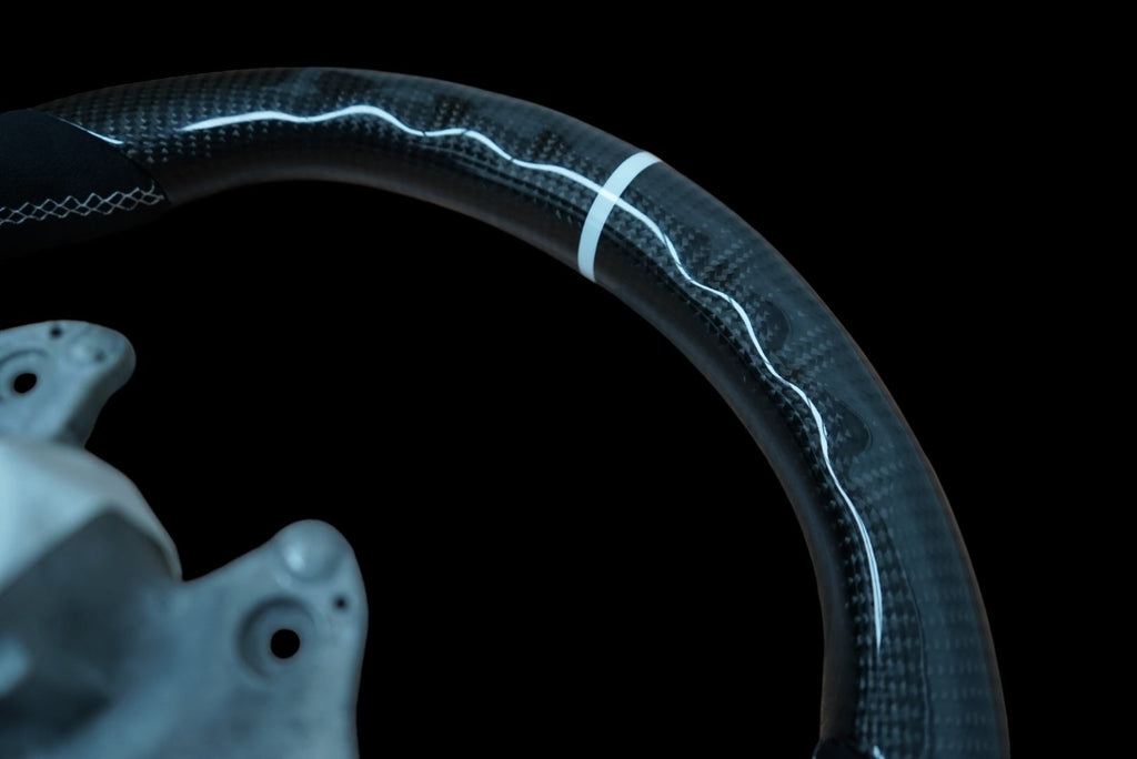 BMW 1, 2, 3, 4, 5 Series LED Carbon Fibre Steering Wheel (IN STOCK - SWBMWF4)