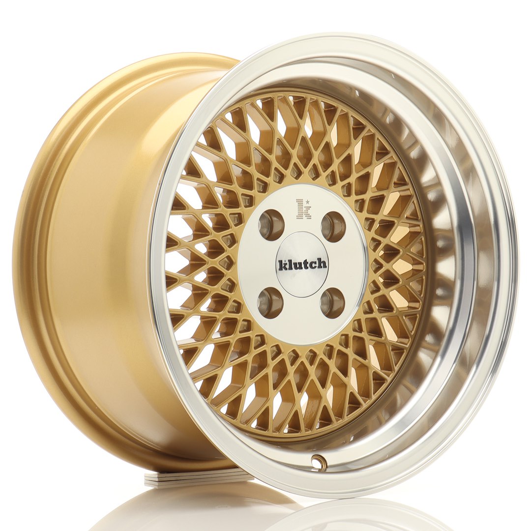 Klutch SL1 16x8 ET15 4x100 Gold w/ Machined Lip