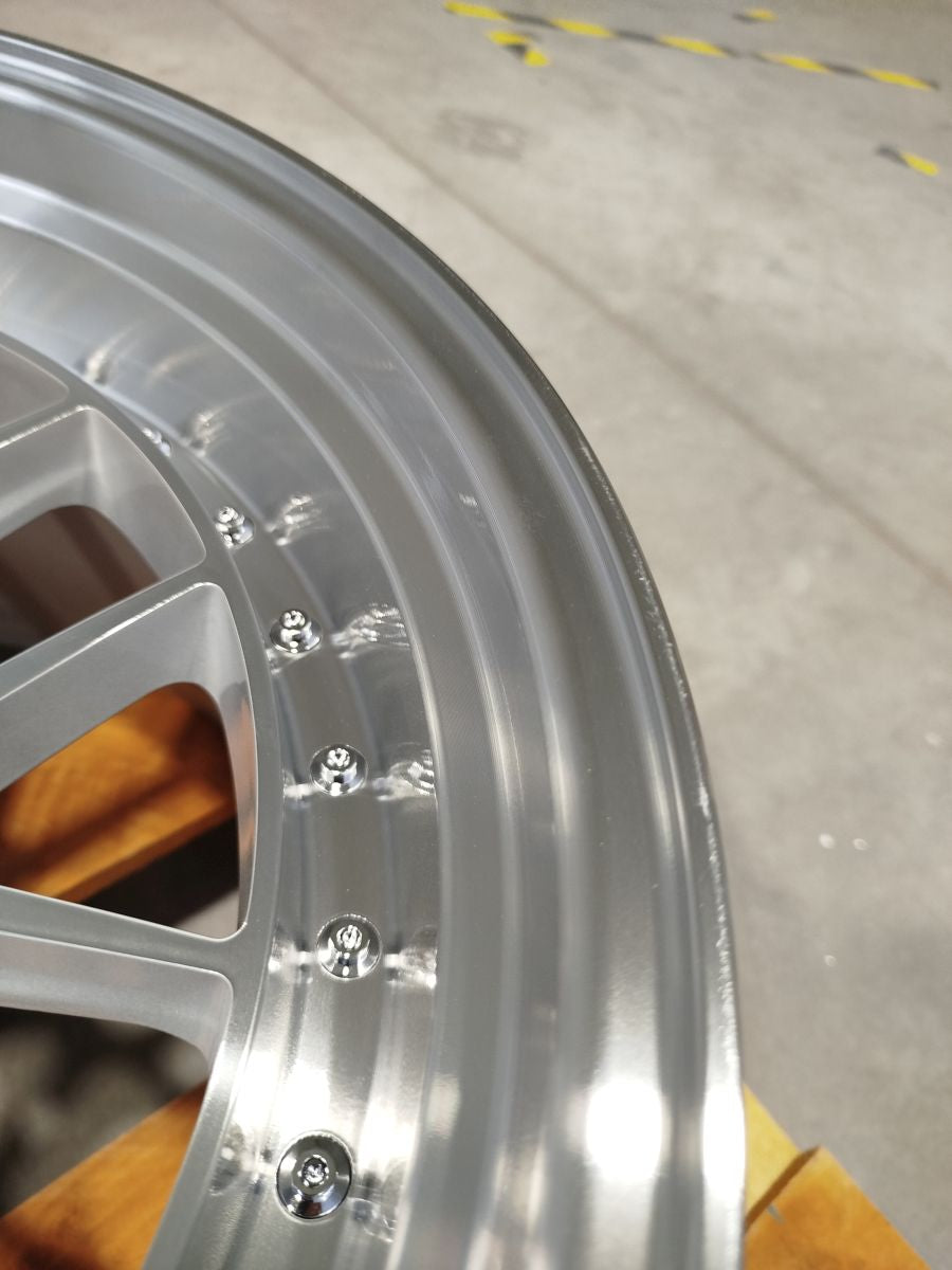 Set of JR40 19x9,5 ET28 + 19x11 ET22 5x112 Silver Machined Face