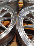 Set of JR41 18x8,5 ET15-35 BLANK Silver Machined Face