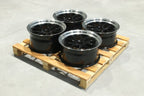 Set of JR39 19x8,5 + 19x9,5 ET15-35 BLANK Gloss Black w/Machined Lip
