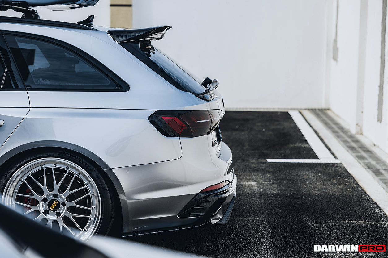 DARWINPRO - AUDI RS4 B9 B9.5 2017 -2024 CARBON FIBRE BKSS LED REAR DIFFUSER AND REAR SIDE SKIRTS