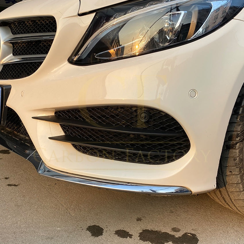 Gloss Black Front Bumper Side Grille for Mercedes Benz W205 C Class 15-18