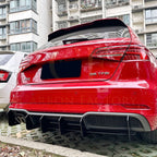 V Style Gloss Black Diffuser for Audi S3 8V Hatchback 17-20