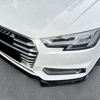 V Style Gloss Black Front Splitter for Audi A4 B9 S Line & S4 17-19