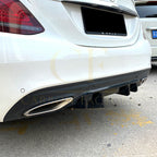 Gloss Black Rear Diffuser Extension for Mercedes Benz W205 C Class & C63 Saloon 15-21