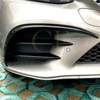 Gloss Black Front Side Grille Trims for Mercedes Benz W205 C Class 19-21