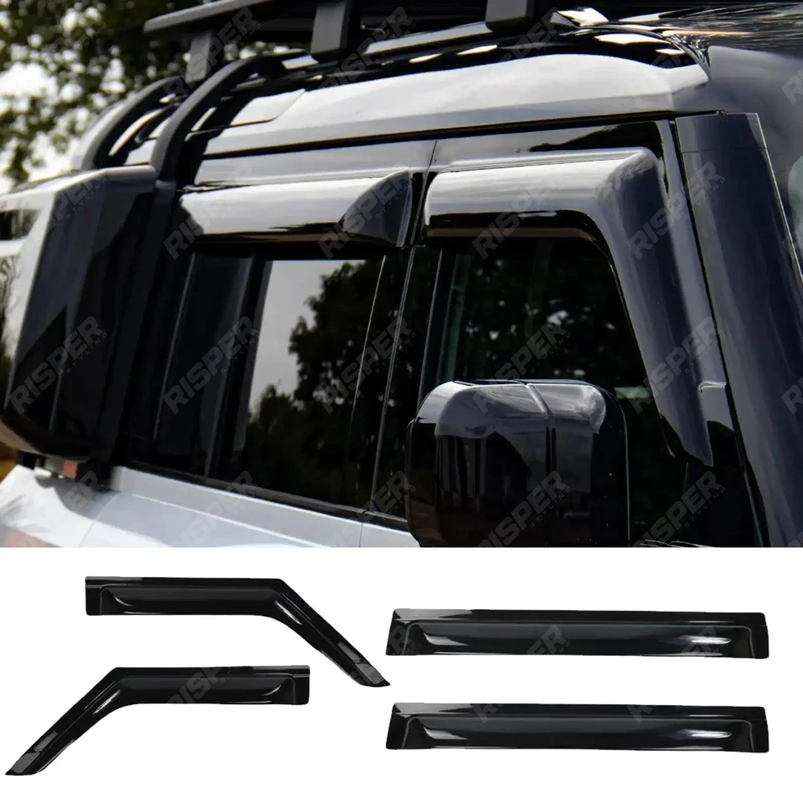 4pc STX Wind Deflectors External Fit For Land Rover Defender L663 2020+ 110