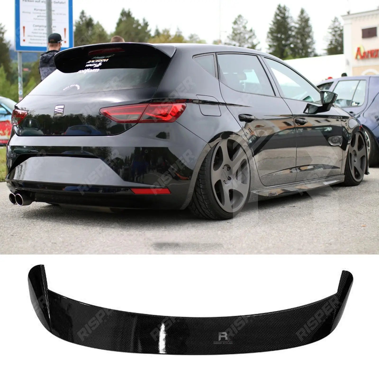 5 Door 'cupra Look' Rear Spoiler In Gloss Black For Seat Leon 2012-2019