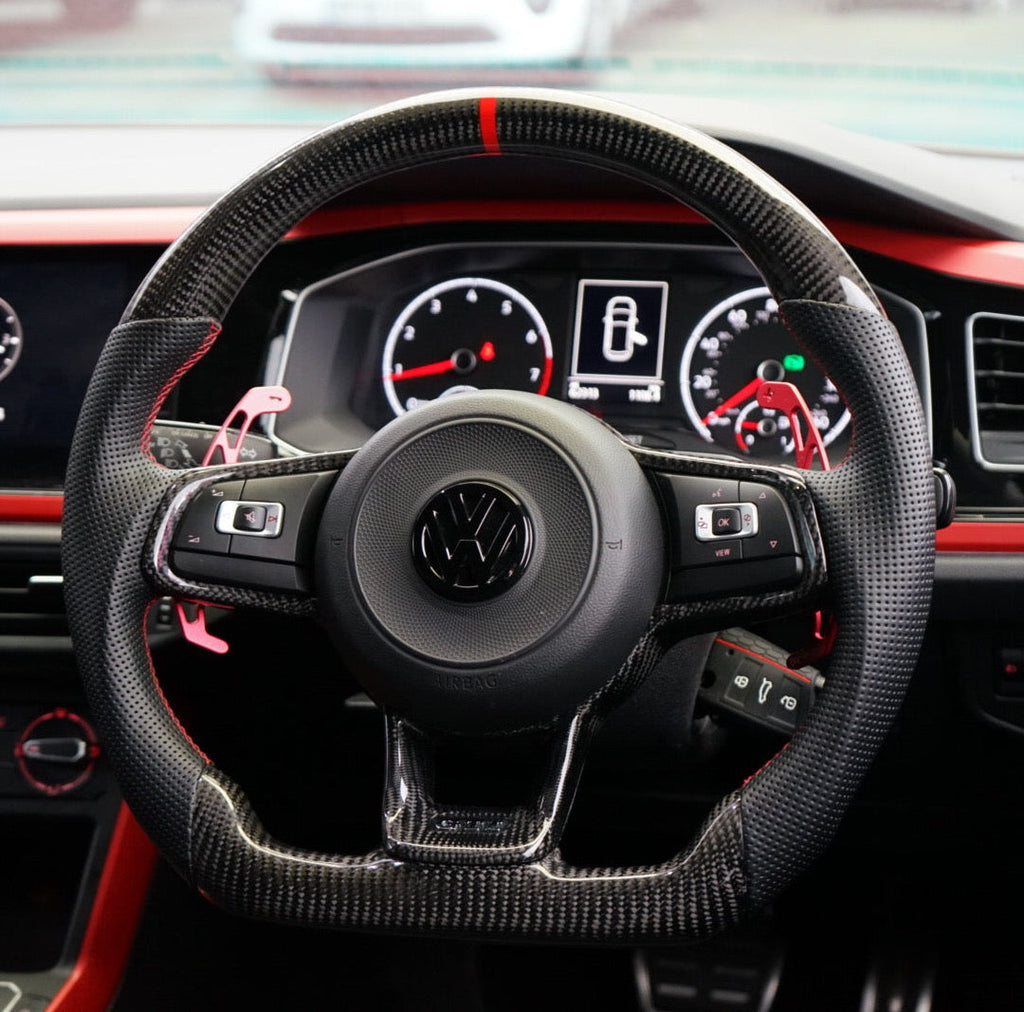 Volkswagen Golf MK7 / MK7.5 GTI / GTD / R-Line / R Carbon Fibre Steering Wheel (CUSTOM / 2013 - 2020 Models)