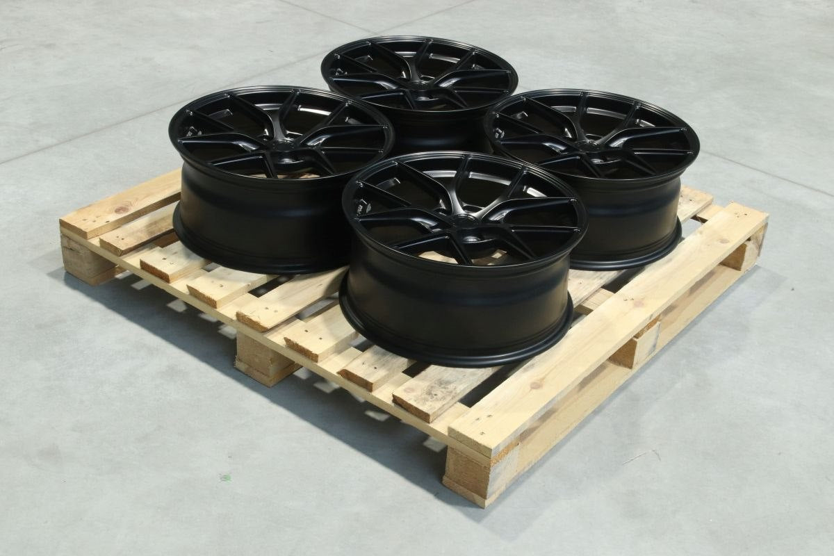 Set of SL01 17x7 ET35 + 17x7 ET40 5x100 Matt Black