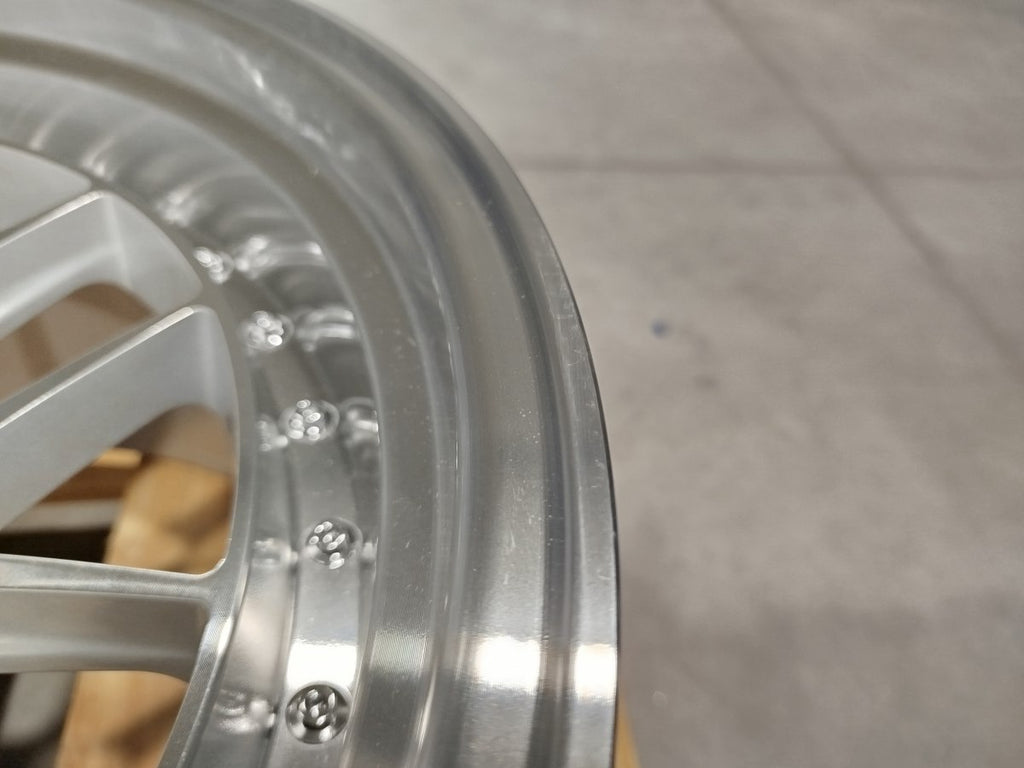 Set of JR40 19x9,5 ET22 + 19x11 ET22 5x114,3 Silver Machined Face