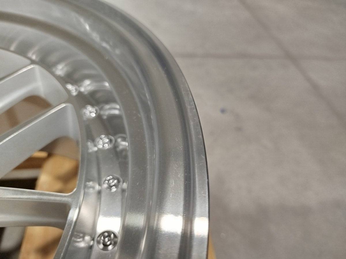 Set of JR40 19x9,5 ET22 + 19x11 ET22 5x114,3 Silver Machined Face