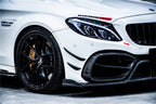 DARWINPRO - MERCEDES BENZ W205 C63 & C6S AMG COUPE 2015 -2021 PARTIAL CARBON FIBER FRONT BUMPER WITH CANARDS
