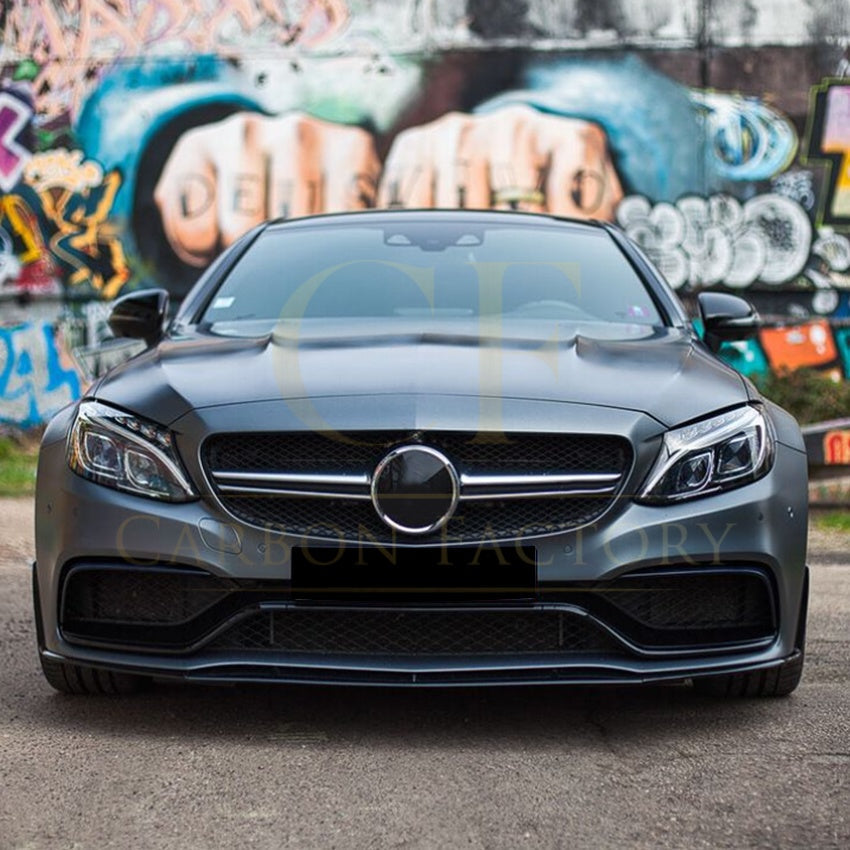 Brabus Style Gloss Black Front Splitter for Mercedes Benz W205 C63 15-22