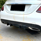 Gloss Black Rear Diffuser Extension for Mercedes Benz W205 C Class & C63 Saloon 15-21