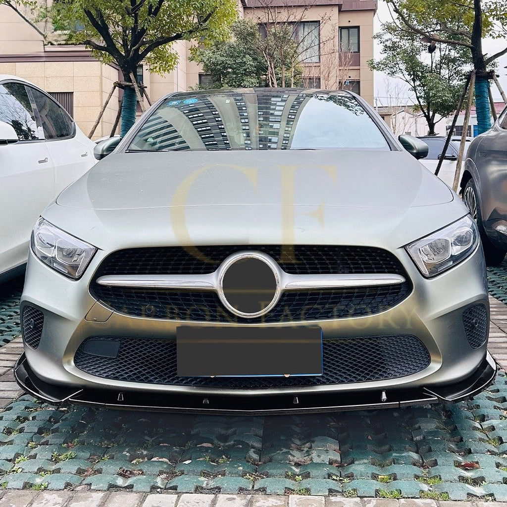 V Style Gloss Black Front Splitter for Mercedes Benz W177 A Class 18-22