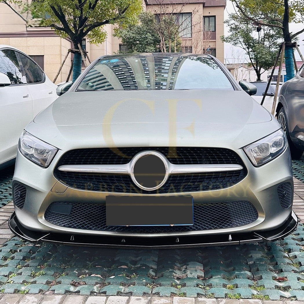 V Style Gloss Black Front Splitter for Mercedes Benz W177 A Class 18-22