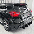 V Style Gloss Black Rear Diffuser for Mercedes Benz W176 A45 13-18