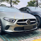 V Style Gloss Black Front Splitter for Mercedes Benz W177 A Class 18-22
