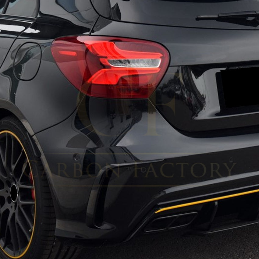 Gloss Black Rear Bumper Trims for Mercedes Benz W176 A Class 13-18