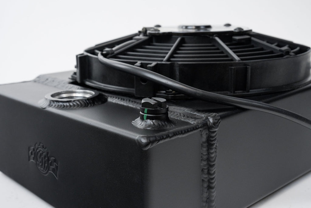 CSF The KING Cooler - Ultimate Drag Race Radiator w/ SPAL Fan & Mounting Kit - Black