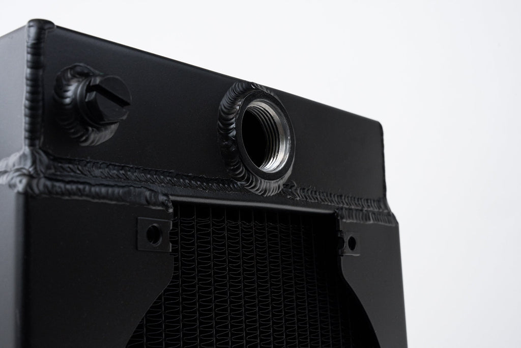 CSF The KING Cooler - Ultimate Drag Race Radiator w/ SPAL Fan & Mounting Kit - Black