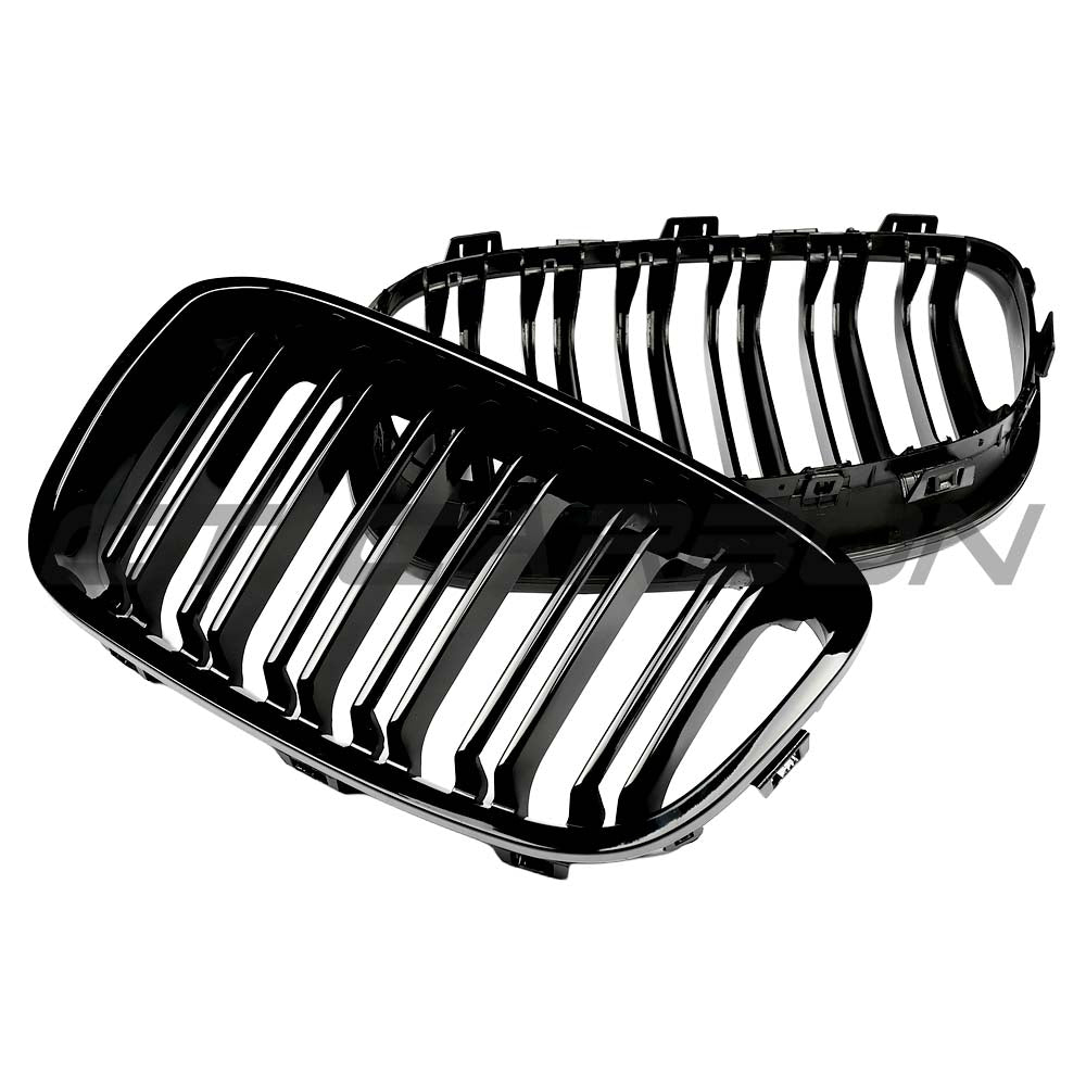 BMW F20 1 SERIES 2011-2019 GLOSS BLACK GRILL DUAL SLATS - V1