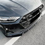 V Style Gloss Black Front Splitter for Audi C8 A7 S Line S7 18-22