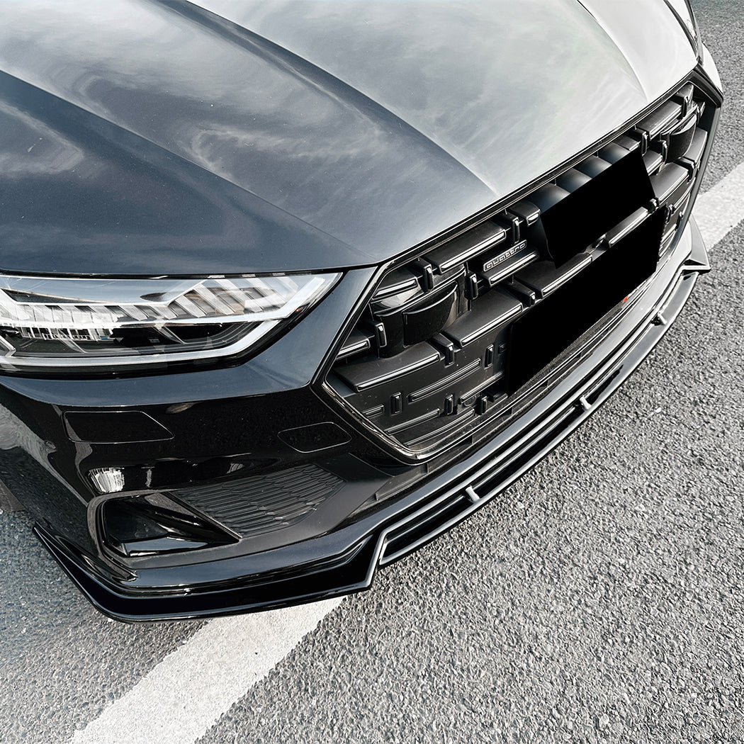 V Style Gloss Black Front Splitter for Audi C8 A7 S Line S7 18-22