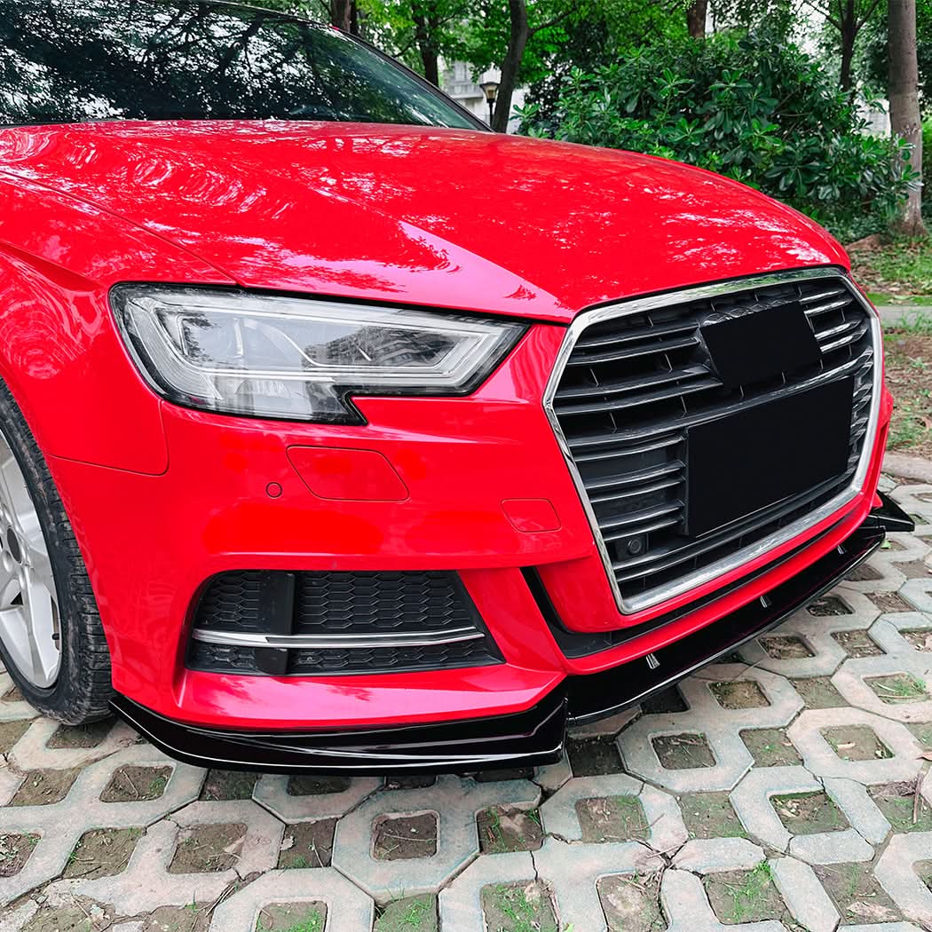 V Style Gloss Black Front Splitter for Audi A3 8V S Line & S3 17-20
