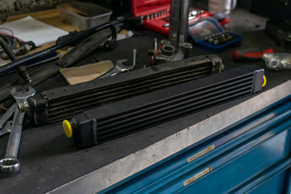 CSF BMW E30 Oil Cooler w/ fittings for OEM style and AN-10 male connections