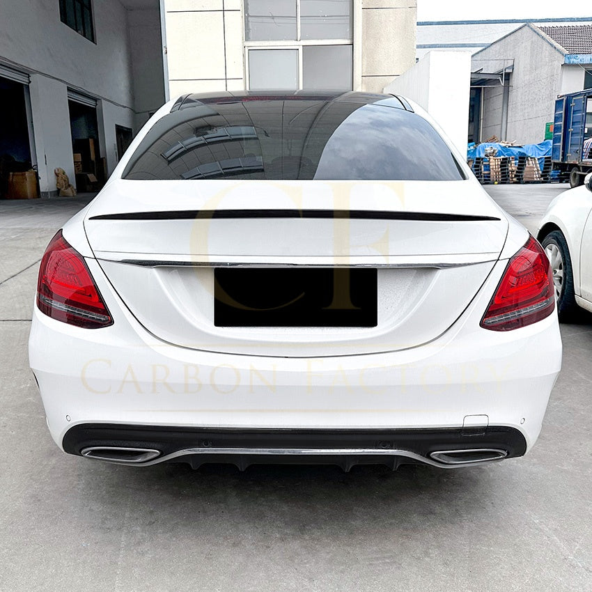 P Style Gloss Black Boot Spoiler for Mercedes Benz W205 C Class Saloon 15-21